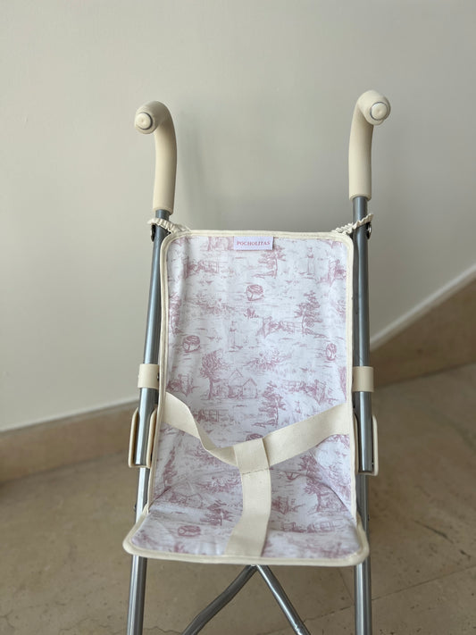 Silleta ligera toile de jouy rosa