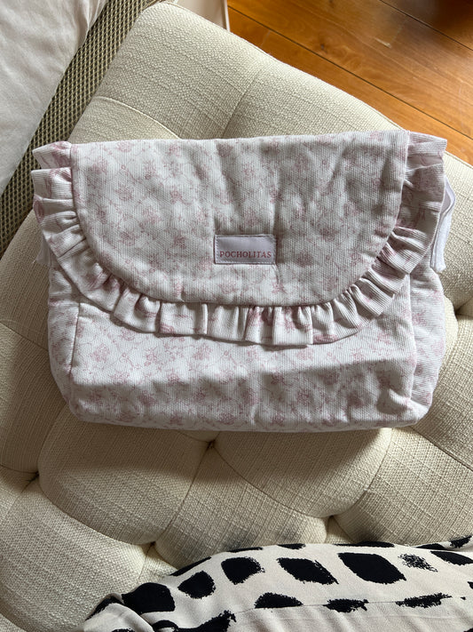 Bolsita para carrito muñeca toile de jouy rosa