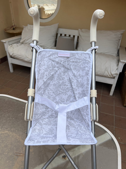 Silleta ligera toile de jouy gris