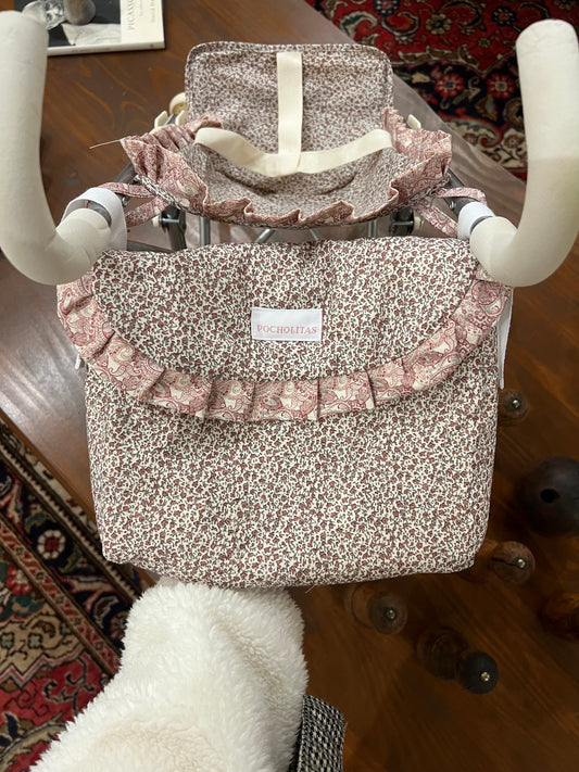 Bolsita para carrito muñeca florecitas rosa